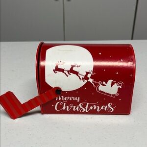 Red Christmas Mailbox with Santa Design